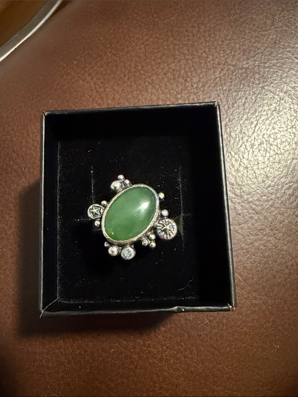 Sterling Silver Jade artisan made ring